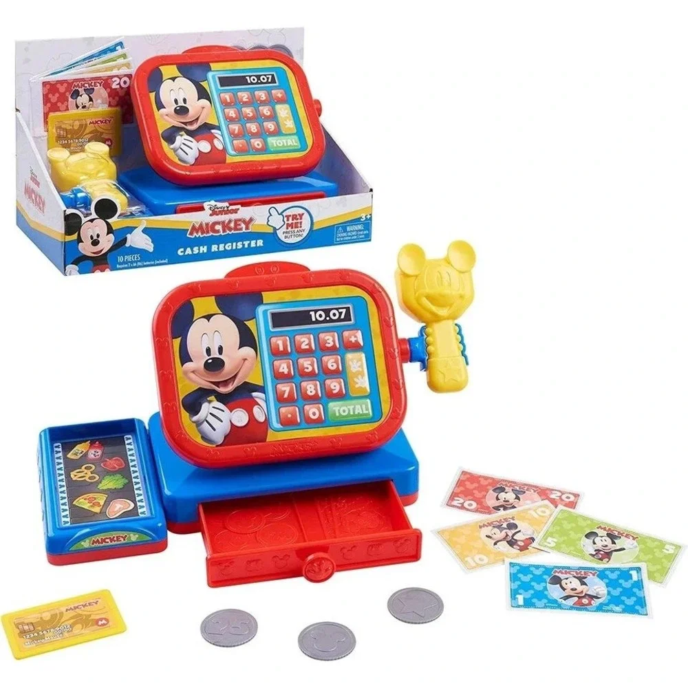Disney Junior Mickey Mouse‎ Cash Register Toy Realistic Sounds Phrases 10 Pieces